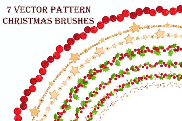 7 Vector Pattern Christmas Brushes: Festive Illustrations