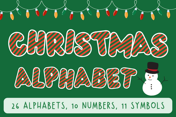 Christmas Alphabet Letter Sublimation: Festive Illustrations