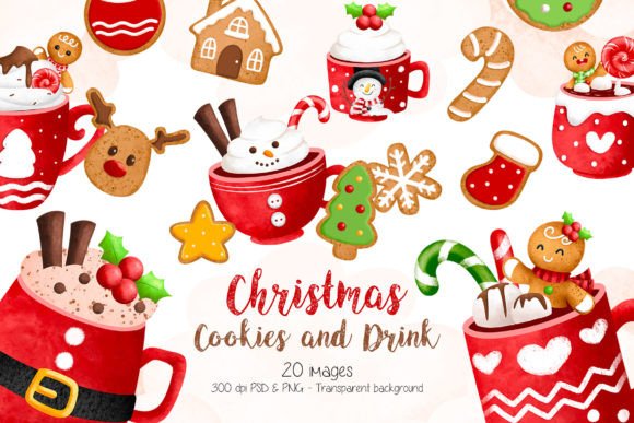 Christmas Cookie and Drink Clipart: Festive Illustrations