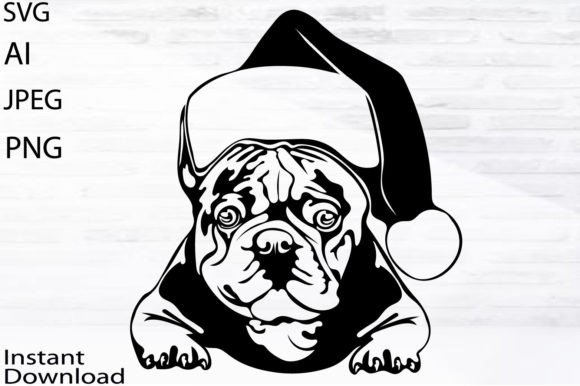 Christmas Frenchie SVG: Festive Illustrations