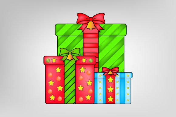 Christmas Gift Boxes Pile Clipart for Illustrations