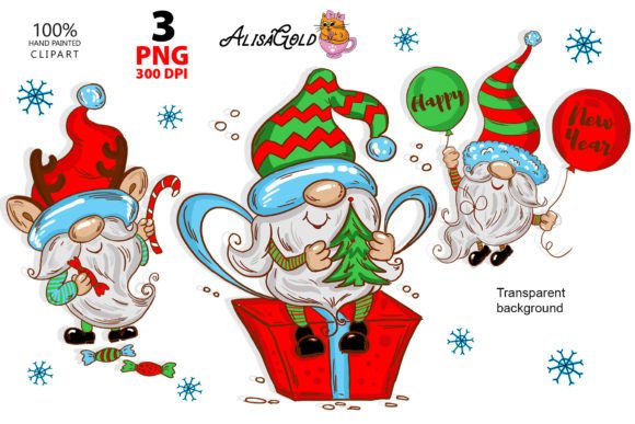 Christmas Gnomes Watercolor Illustrations Review