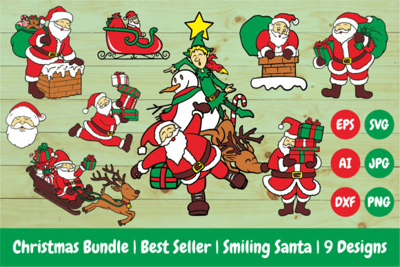 Christmas Santa Bundle 9 Best Designs: Top Illustrations