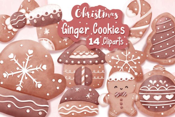 Christmas Theme Ginger Cookies Vol 01: Festive Illustrations