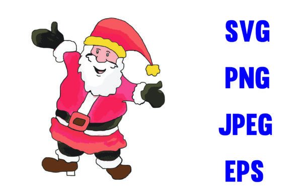 Christmas Watercolor Santa Clause Smiley Illustrations