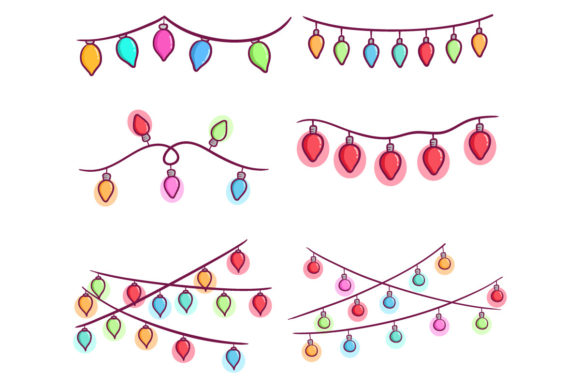 Colorful Christmas Garland Illustrations Review