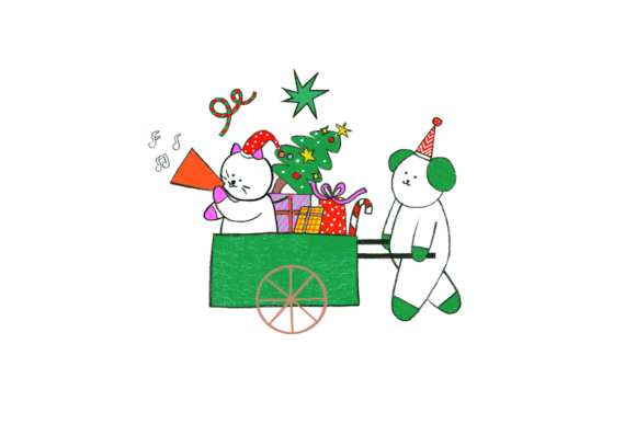 Cute Christmas Dog and Cat Illustrations Review