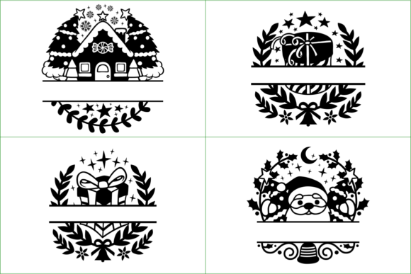 Cute Christmas SVG Monogram Illustrations Review