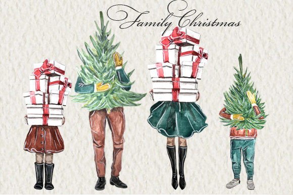 Family Christmas Clipart & Illustrations Review