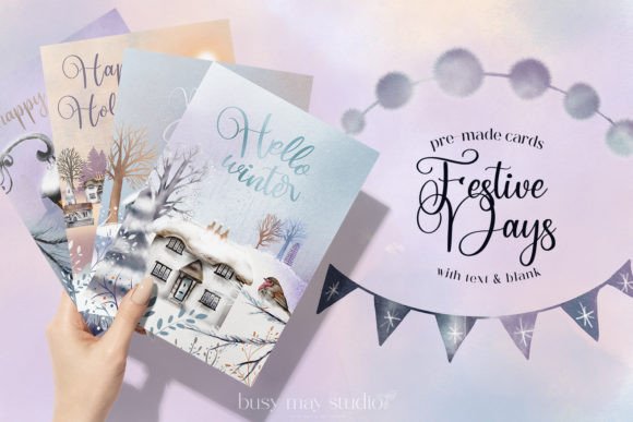 Festive Days Christmas Cards: Holiday Illustrations
