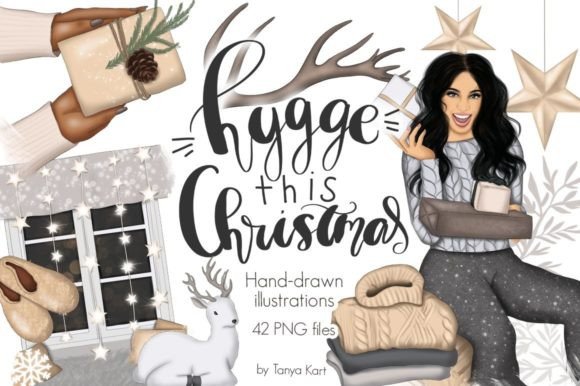 Hygge Christmas Clipart Patterns & Illustrations