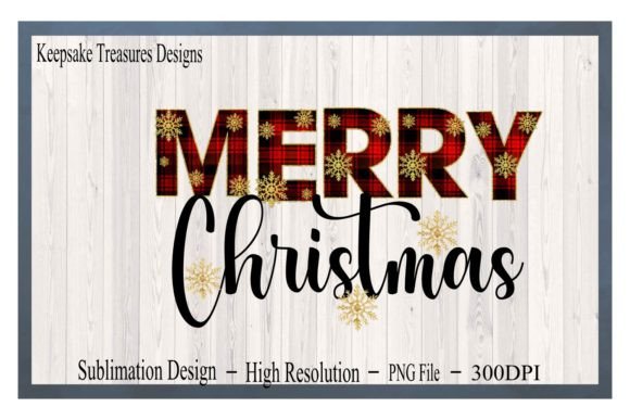 Merry Christmas Red Plaid Snowflake Illustrations Review