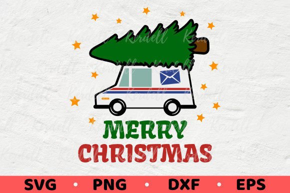 Postal Worker Mail Truck Christmas Tree Illustrations Review