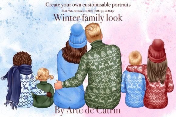 Review: Winter Family Look, Christmas Clipart for Embroidery