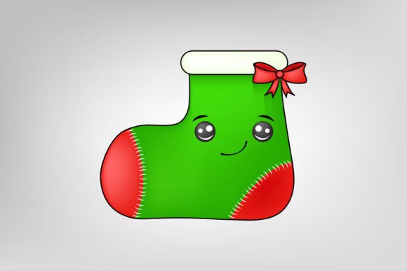 Watercolor Christmas Sock Vector Illustrations