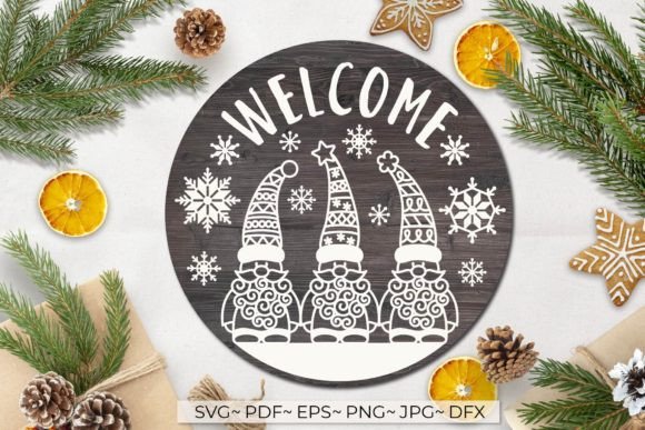 Welcome Christmas Door Sign Svg: Illustrations Review